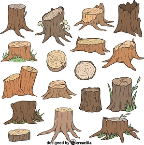 Set of Tree stump