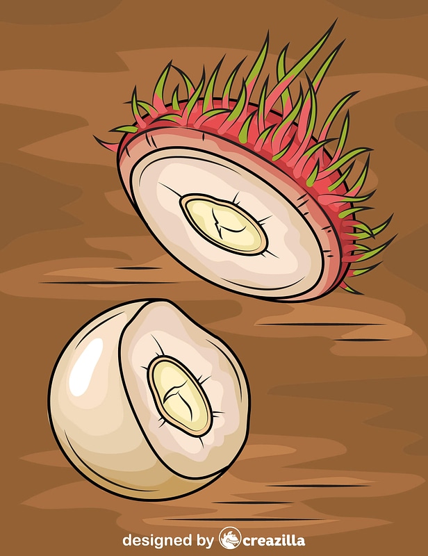 Rambutan Cut in Half