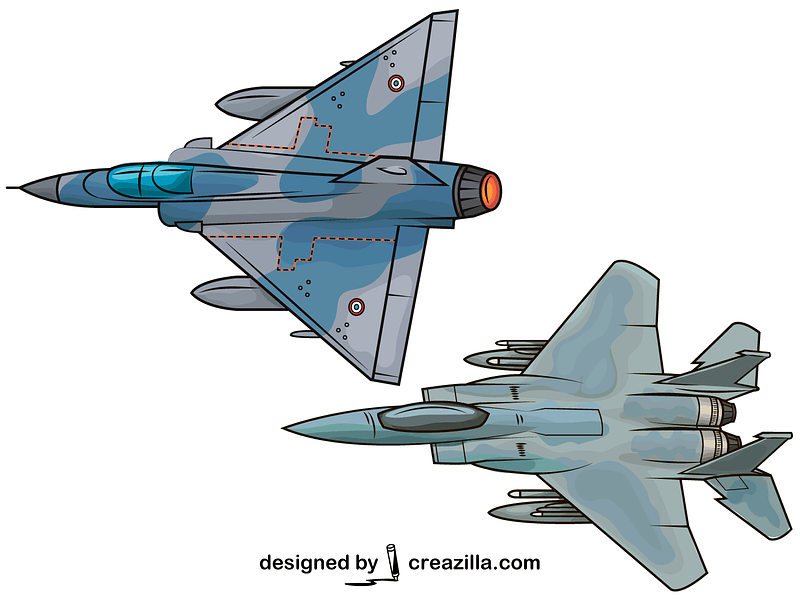 Set of Military Jet Aircrafts
