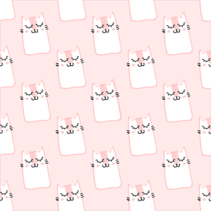 Seemless Pattern with Cute Kittens