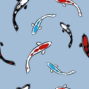 Koi Fish Carp Seamless Pattern