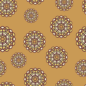 Brown Seamless Pattern with Flowers