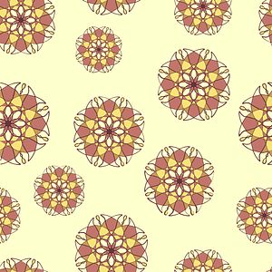 Creamy Seamless Pattern with Abstract Flowers