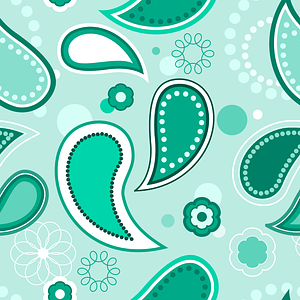 Seamless Pattern Paisley vert