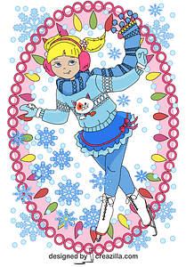 Girl Ice Skater Card