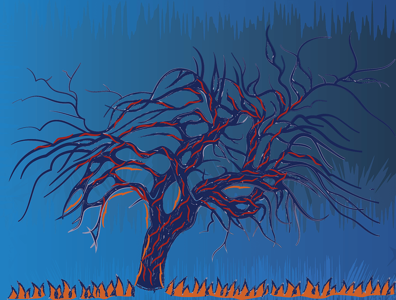 Avond Evening (The Red Tree) by Piet Mondriaan