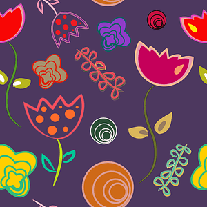 Abstract Tulips Seamless Pattern