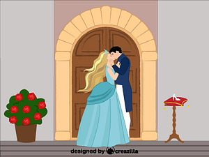 Prince kissing cinderella