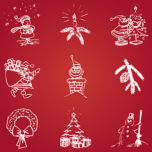 Set of Christmas Elements
