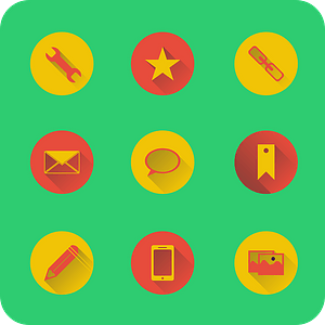 Settings, Favorite, URL, Email, Messages, Bookmark, Edit, Mobile, Picture Gallery Icons