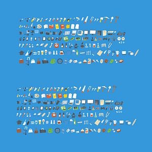Tools, electronics and accessories icons