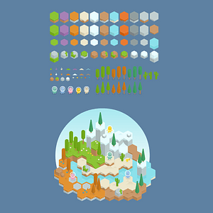 Isometric hexagon tiles