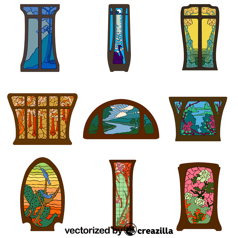 Art Nouveau stained glass by Henri Simmen