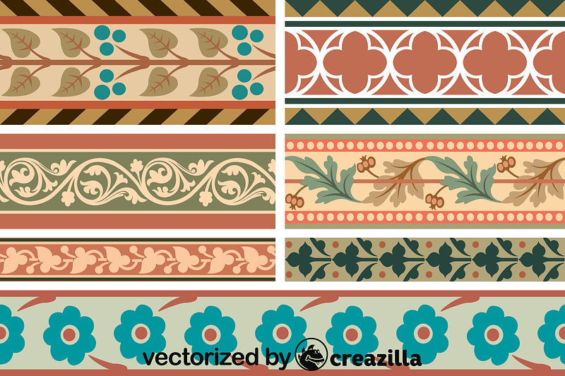 Decorations for the timbers of roofs and ceilings after George Ashdown Audsley