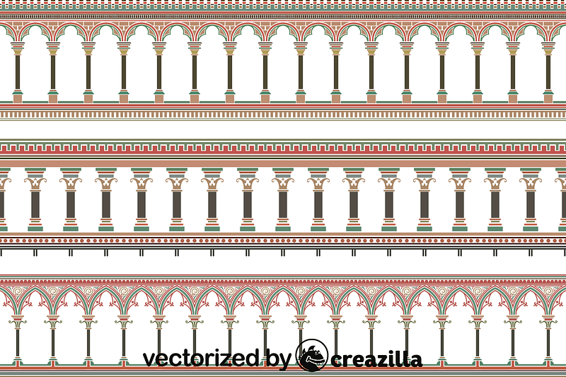 Colonnade and arcades for the decoration of walls after George Ashdown Audsley
