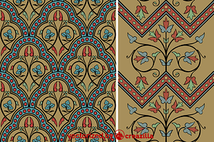 Patterns upon gold grounds for pillar decorations