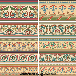 Bands of elaborate design in rich colours
