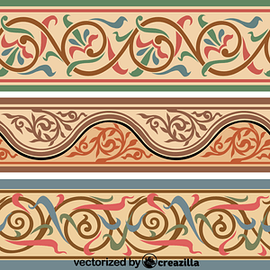 Bands and borders in rich colours upon light grounds