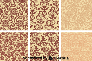Brocade patterns in one colour upon a light ground