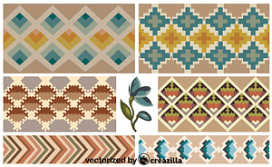 Embroidery patterns. Sampler in the manner of the 18th-19th centuries. Austria. Embroidery with silk and linen on a linen base