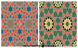 Mosaic wall covering in the tomb of Galaon el Alfi in Cairo