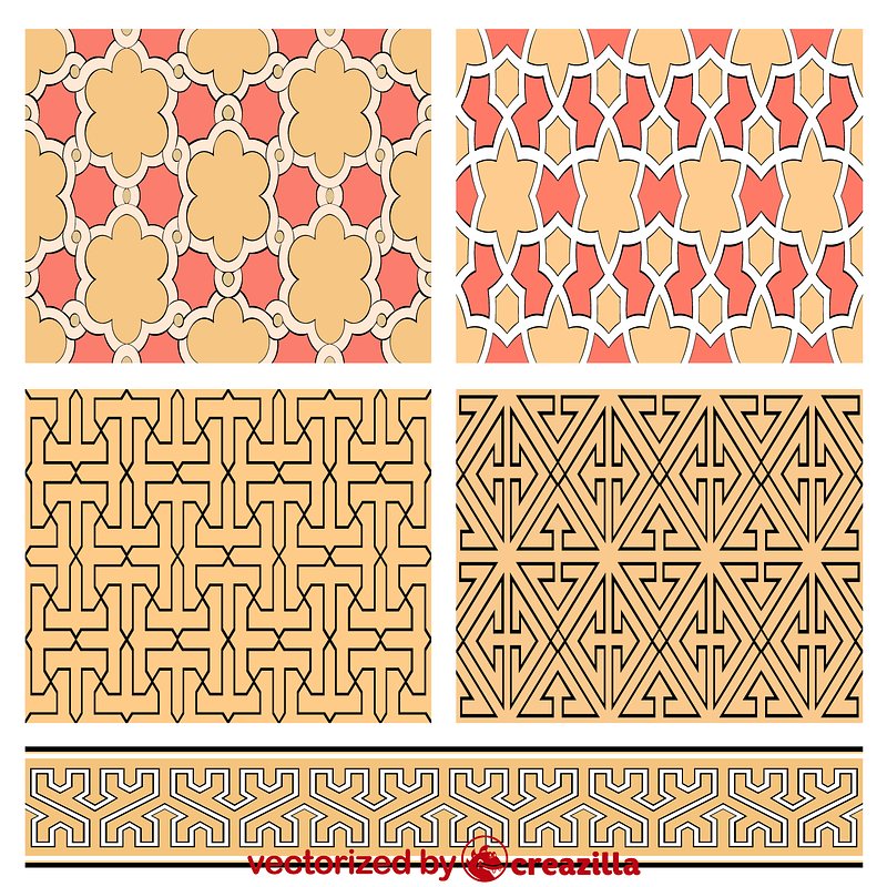Linear decorations on various private buildings in Cairo