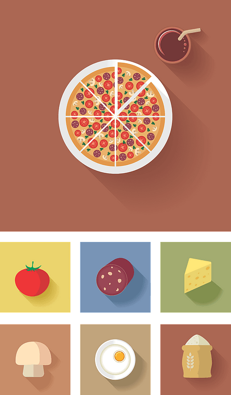 Pizza Background with Icons