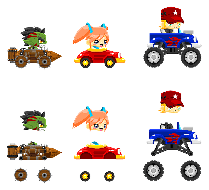 Racing car characters
