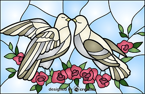 Dove Stained Glass Style Illustration