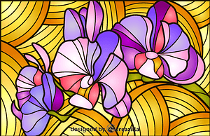 Orchid Stained Glass Style Illustration
