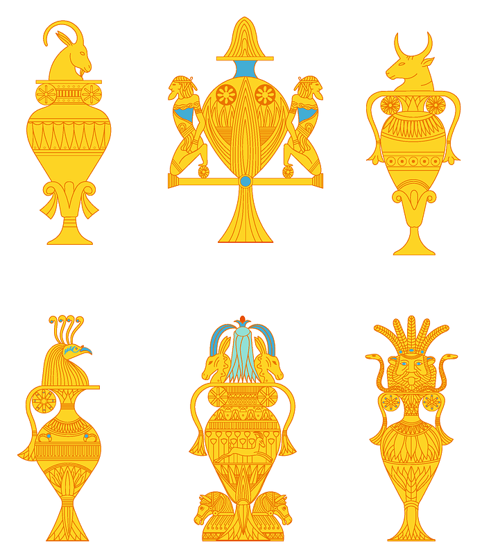 Egyptian vases set 1