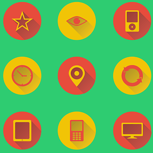 Eye, Star, Favorite, Ipod, Tablet, Monitor, Mobile, Map, Pin Icons