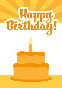Happy Birthday Card with a Cake