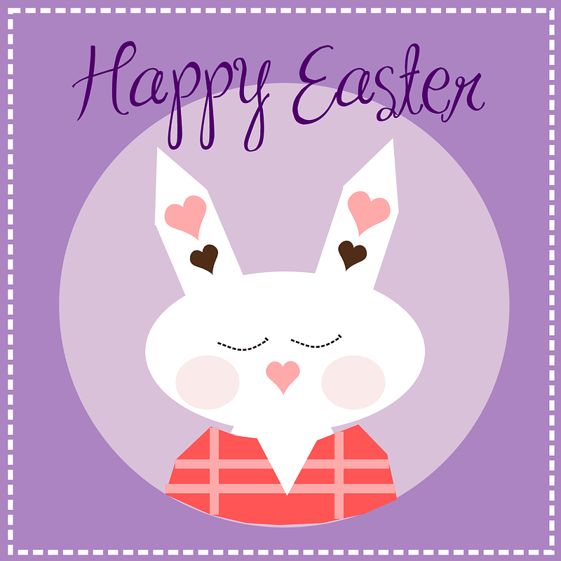 Violet Easter Card with Rabbit