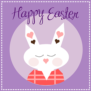 Violet Easter Card with Rabbit