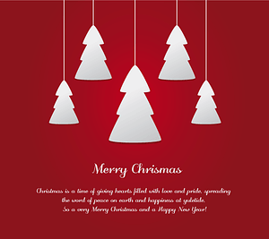 Greeting Card with Hanging Christmas Trees