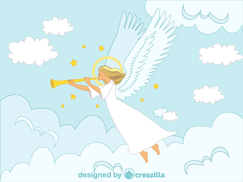 Christmas angel with trumpet