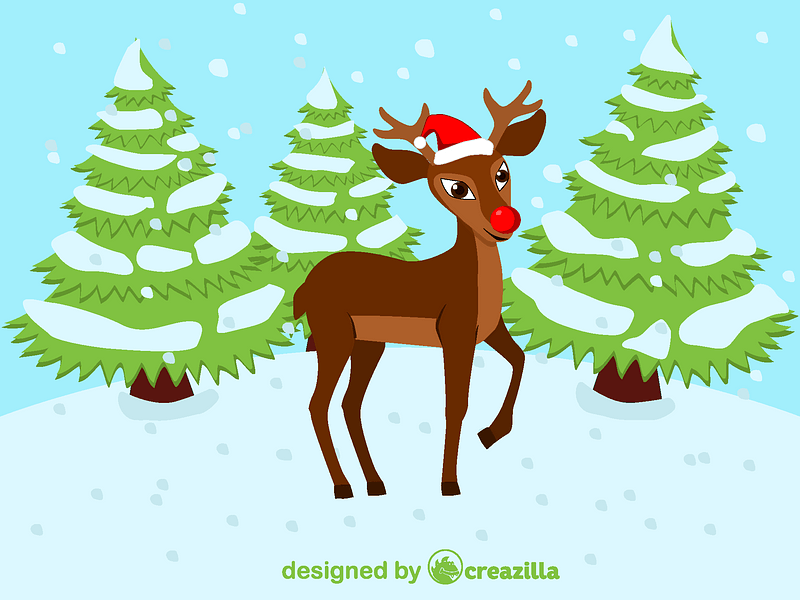 Red nosed Christmas Reindeer Rudolph