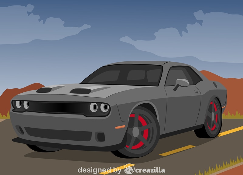 Dodge Challenger Hellcat Free Vector Images On