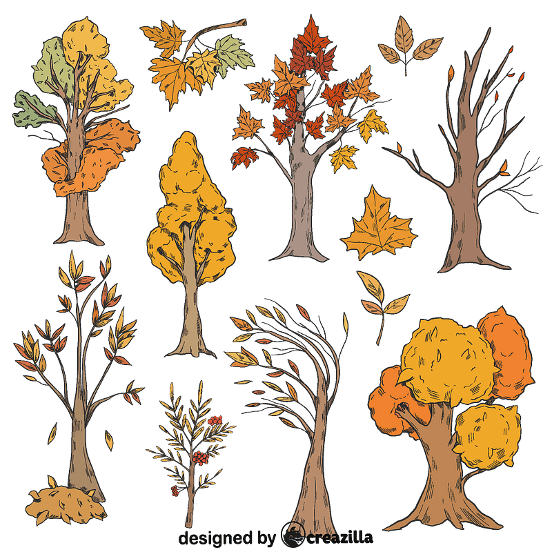 Set of fall trees