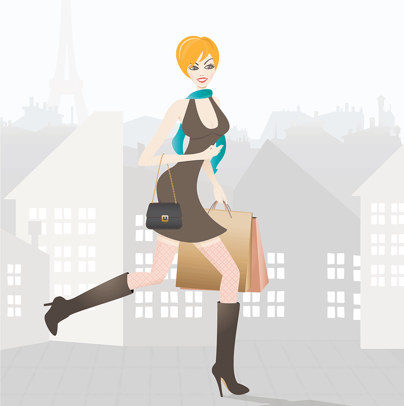 Girl Shopping in Paris