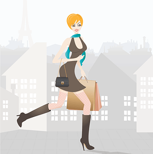 Girl Shopping in Paris
