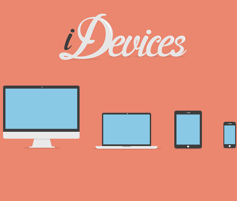 Free Flat Devices Icons: Desktop, Laptop, Tablet and Mobile Phone