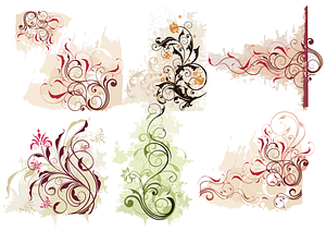Set of Swirl Flowers
