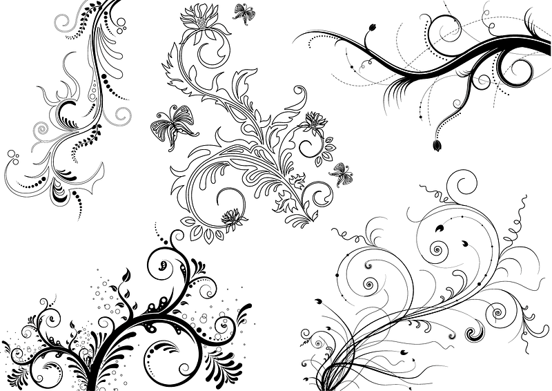 5 Floral Ornaments Brushes