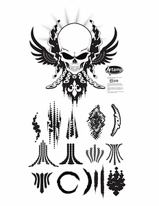 Skull T-shirt Design with Decorative Elements