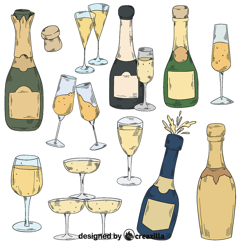 Set of champange