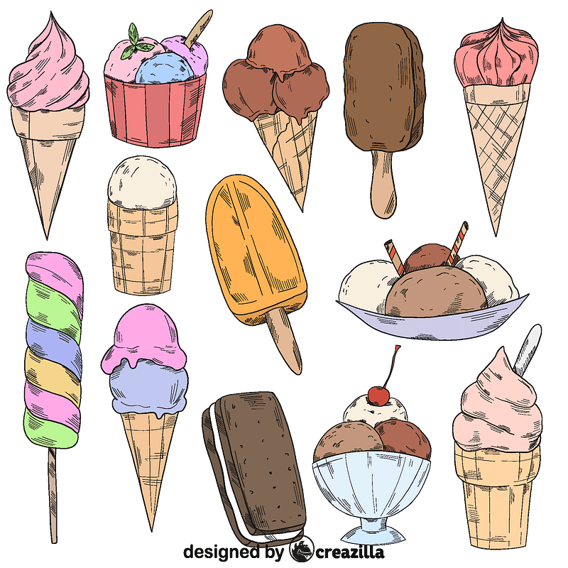 Set of ice cream
