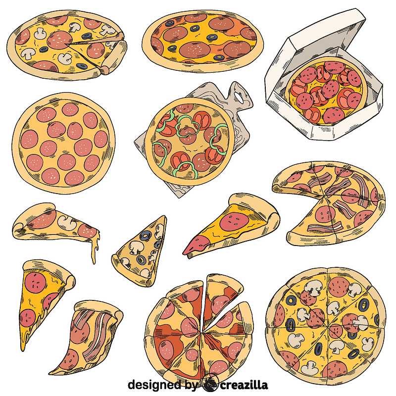 Set of pizza