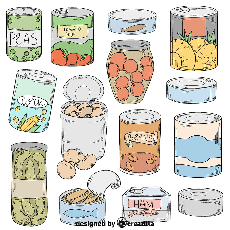 Set of canned  food